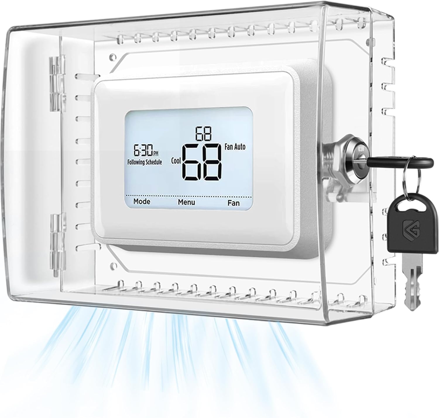 Gedreew clear thermostat lock box cover with key caregivers install so temperature settings stick